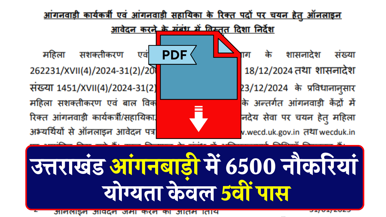 Uttarakhand Anganwadi Bharti 2025